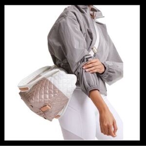 MZ Wallace Medium Sutton Bag in Glacier/Rose Gold Metallic